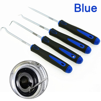 4PCS Blue 165mm Car Oil Seal Screwdriver Set Car Auto Oil Seal O-Ring Seal Gasket Pick Puller Remover Pick Hooks Car Repair Tool