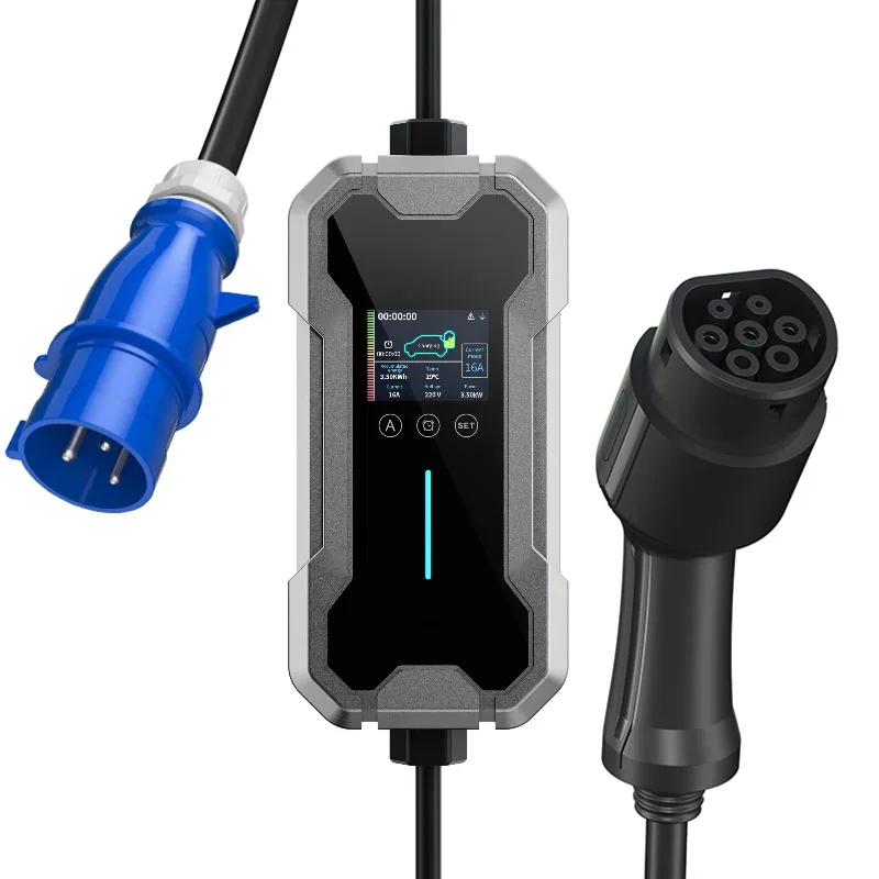 

Adjustable 9.6kW 11kW Home Evse Portable Ev Charger Type 2 AC Ev Charger Portable Electric Car Battery Charger