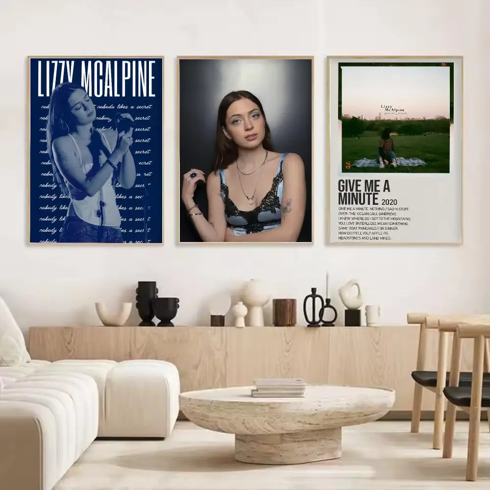 Singer Lizzy McAlpine Painting Calligraphy Stylish Canvas Poster Wall Art for Living Room Bedroom Cafe Office Decor Gift