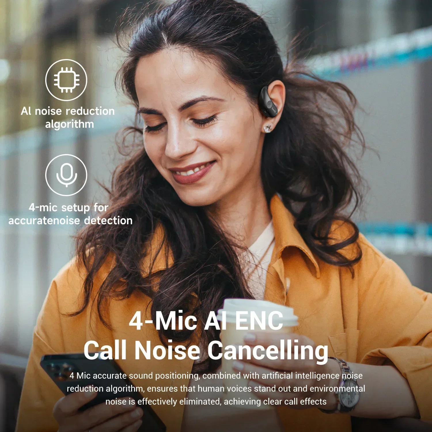 Oneodio SuperEQ 801/802 سماعة لاسلكية تعمل بالبلوتوث سماعات أذن مفتوحة مع شاشة عرض LED الأذن هوك سماعات أذن توصيل الهواء