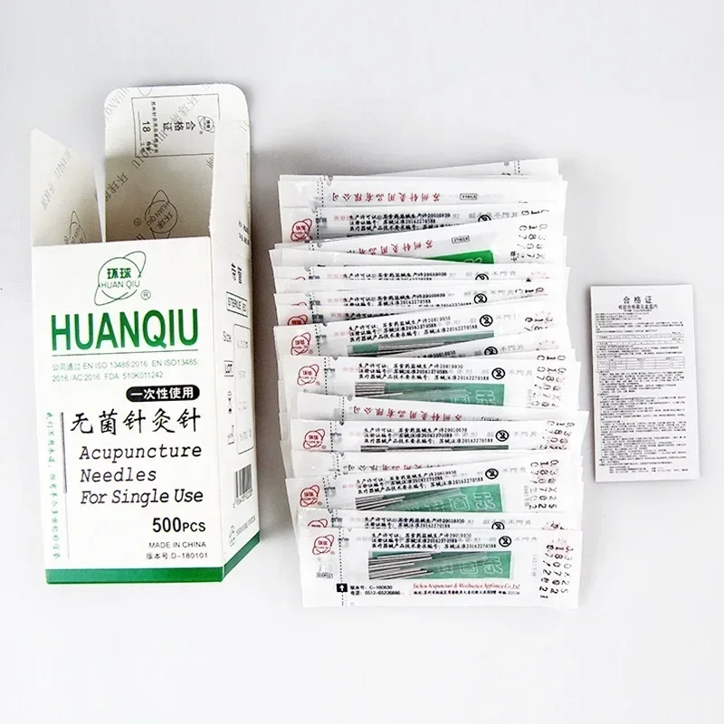 New Package Huanqiu Disposable Sterile Acupuncture Needles Dry Needling 500pcs with Tube