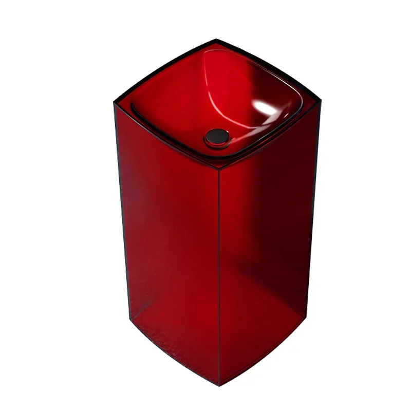 

Color transparent resin column basin Column basin Washbasin Hotel Engineering Homestay Floor-to-ceiling
