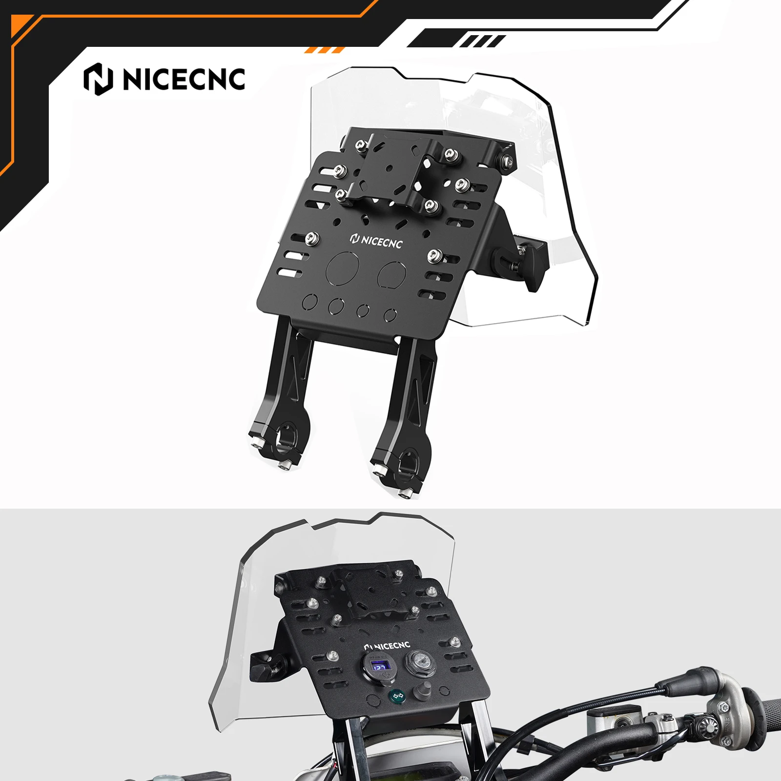 NICECNC For Sherco SE300R SE250R SE-F 300 R 2015-2023 SE-F 250R SE-F 450R SE125R 2018-2021 GPS Mount Bracket Mini Fairing Kit