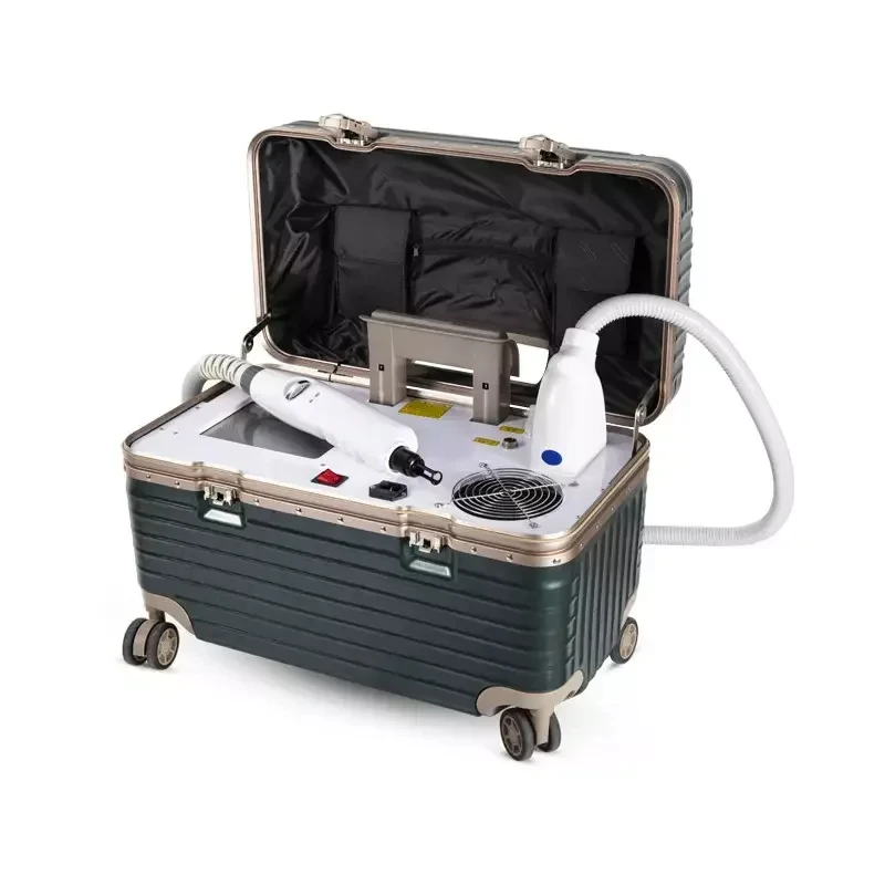 New Portable 1064nm 532nm 1320nm ND YAG Laser Spots Tattoo Removal Eyebrow Pigment Trolley Case Picosecond Beauty Machine