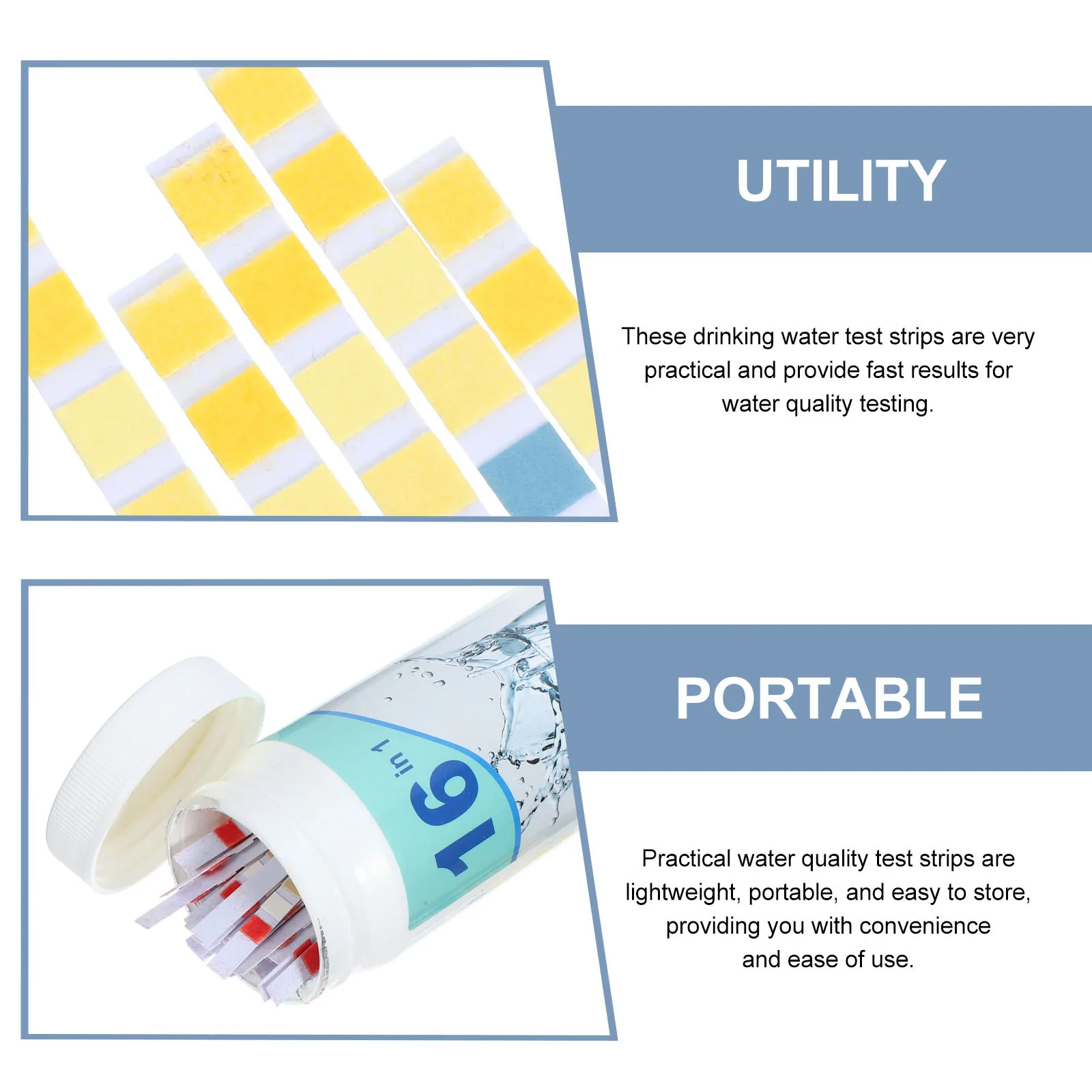 

100pcs Water Test Strips 16-In-1 Drinking Quality Testing For Home Aquarium Lab Grade Fast Results Kit Instrument