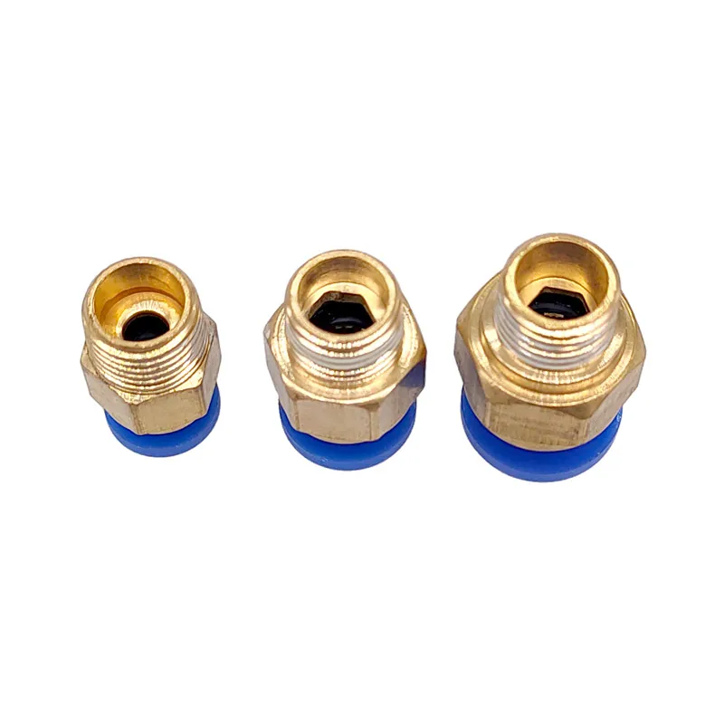 1Pcs Pneumatic Air Connector Fitting PC 4mm 6mm 8mm 10mm Thread 1/8 1/4 3/8 1/2 Hose Fittings Pipe Quick Connectors