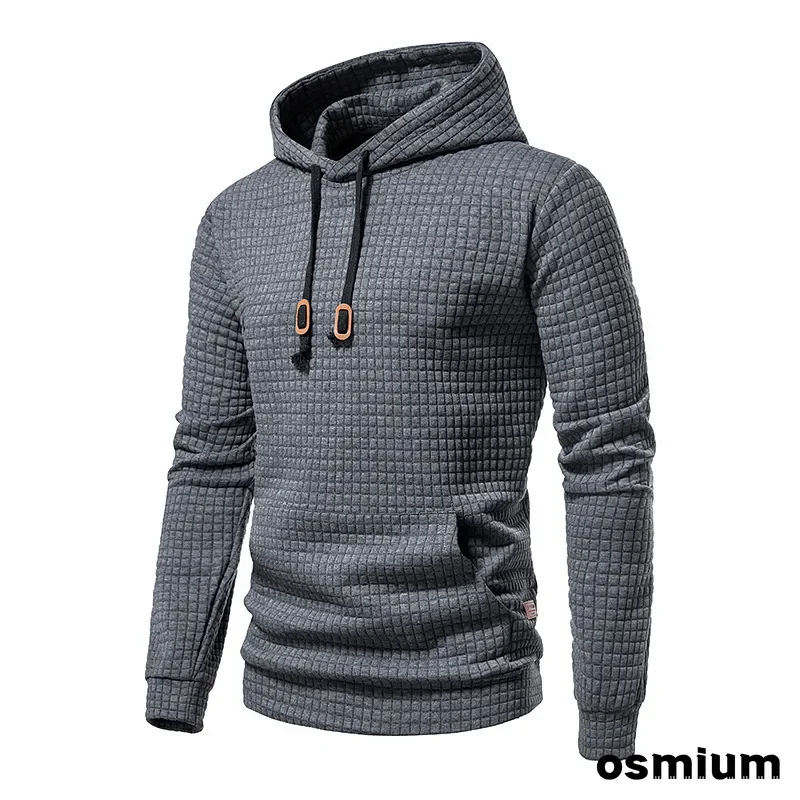 

Men Jacquard Check Pattern Casual Hooded Street Hoodie Oversize Boys White Black Slim Fit Sweatshirts School Sportswear 3xl