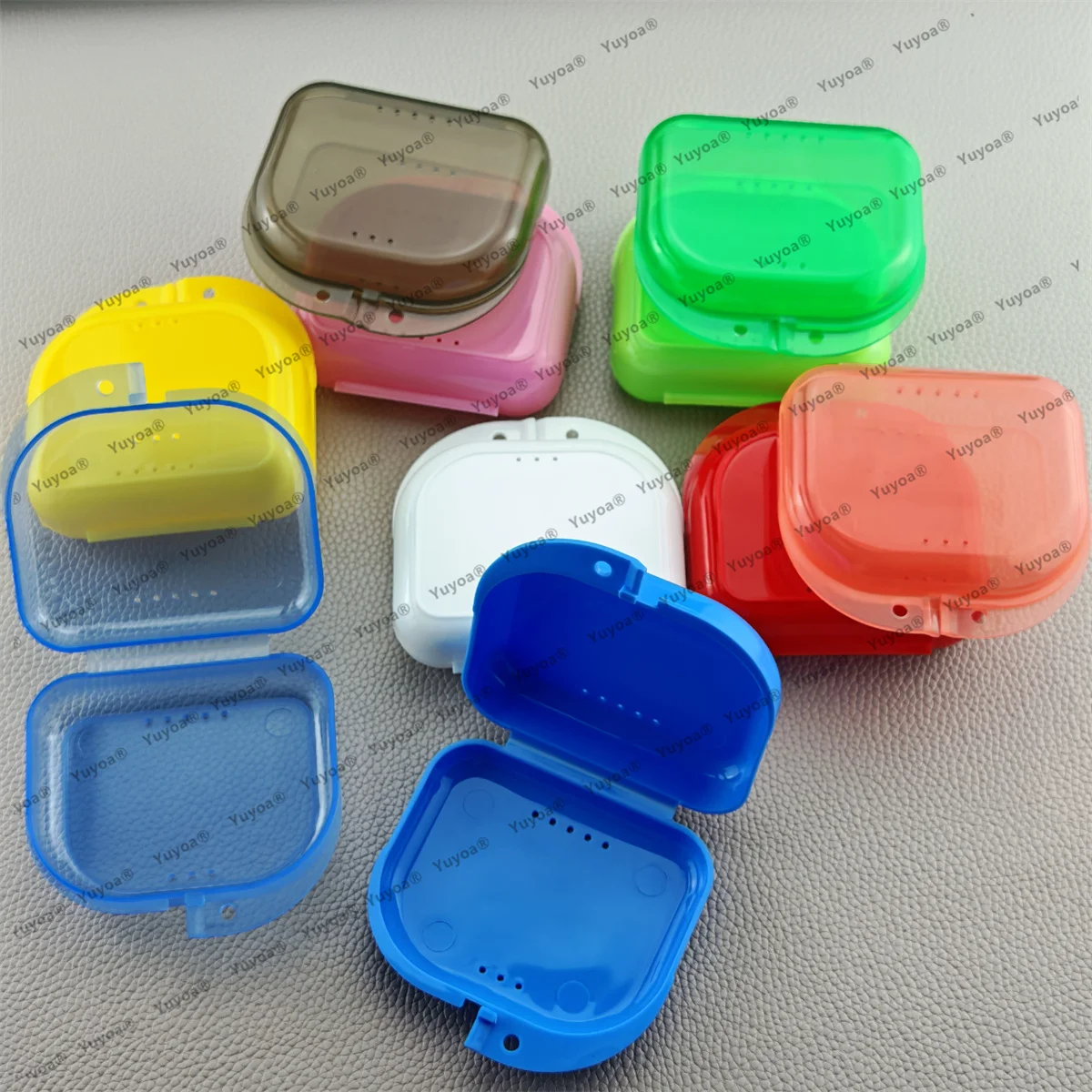 50pcs Denture Storage Box Dental Orthodontic Braces Retainer False Teeth Protective Case Prosthesis Teeth Container Boxes