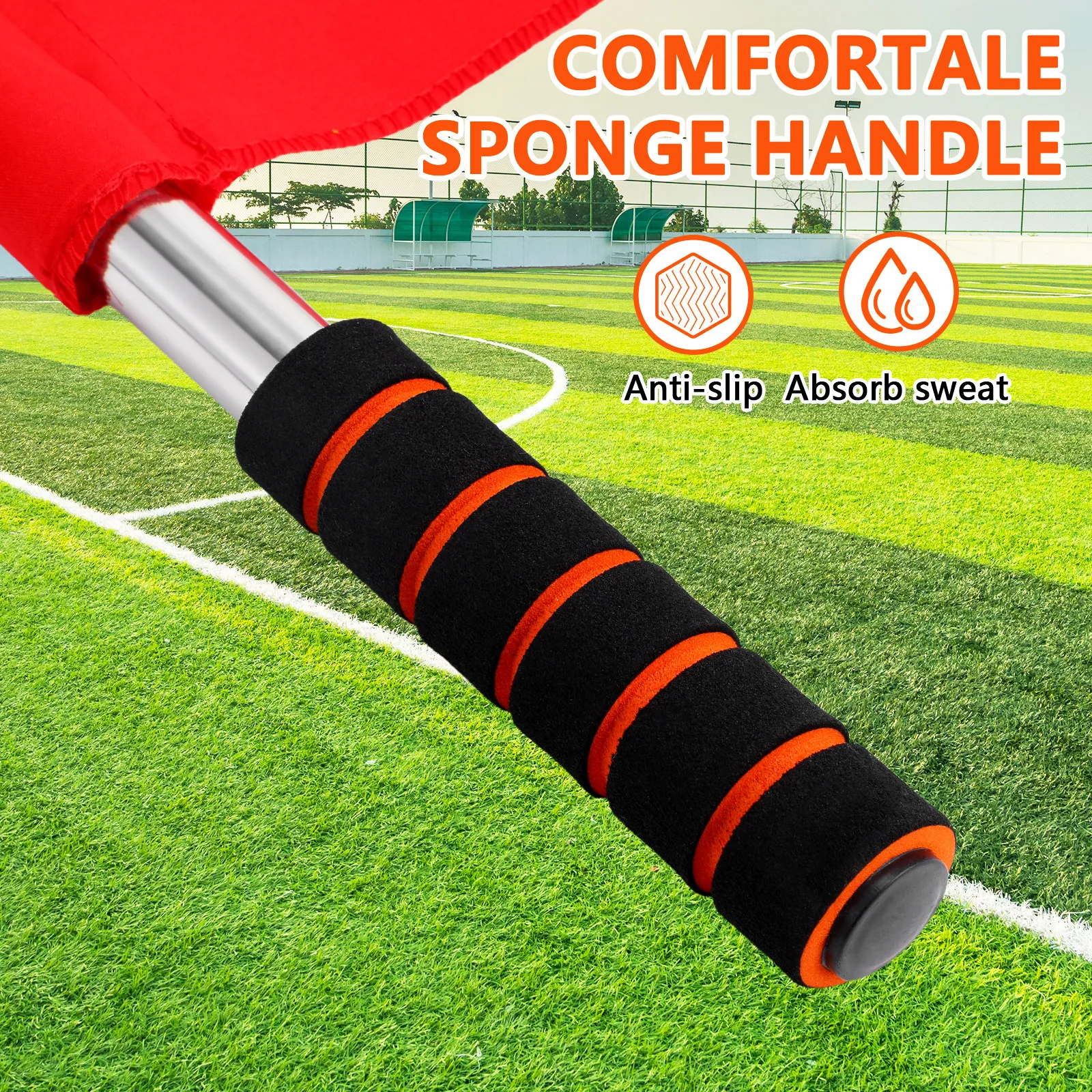 4Pcs Commanding Referee Flags Premium Safe Material Multi-Purpose Sports Signal Flags for Racing Cheer Events Soccer Competition