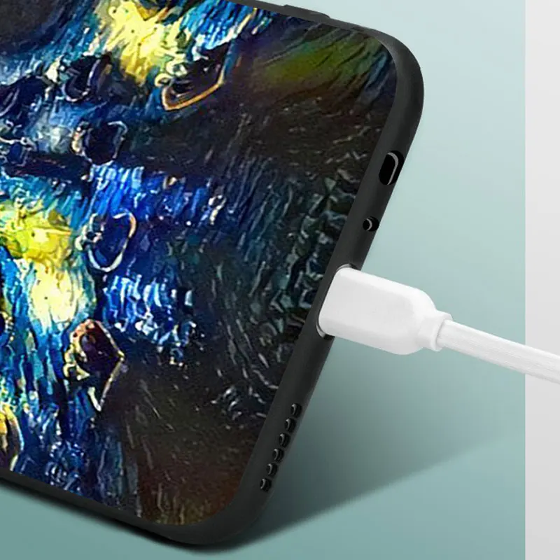 Estetyczny van Gogh farba Coque dla Xiaomi Mi 10 12X 12S 12 Pro 11 Lite 10T 11X 11i 11T 10S 11 Ultra 11T czarna miękka okładka