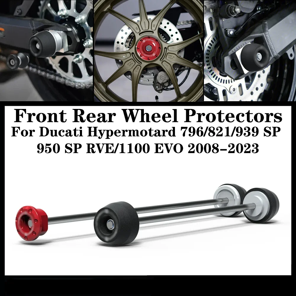 

For Ducati Hypermotard 796/821/939 SP /950 SP RVE/1100 EVO/ 2008-2023 Front Rear wheel Spindle Crash Protection