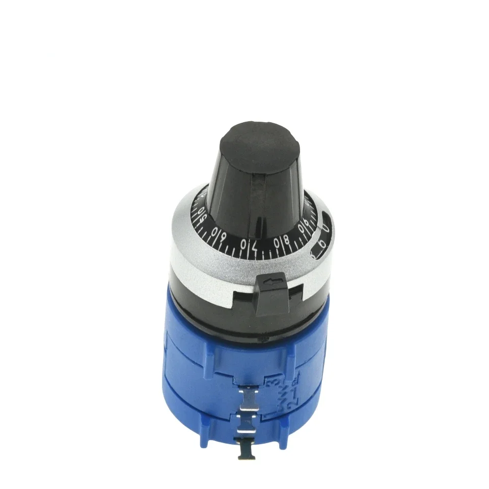 3590S-2 3590S Series Precision Multiturn Potentiometer 10 Ring Adjustable Resistor+1PCS Turns Counting Dial Rotary 6.35mm Knob