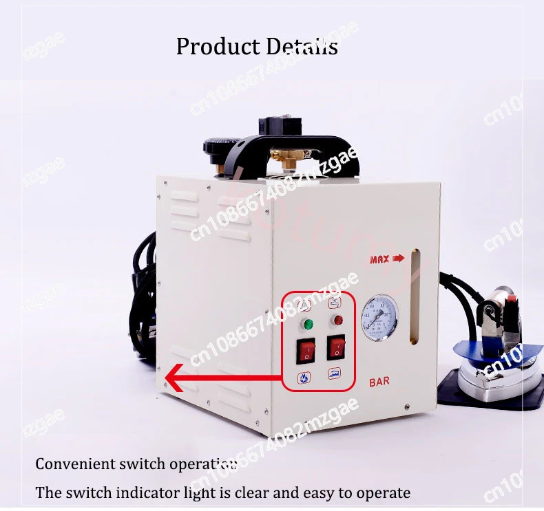 Industrial Steam Iron Boiler High Power Hanging Type, Pressurized Electric Ironing Machine for Clothing and Curtains