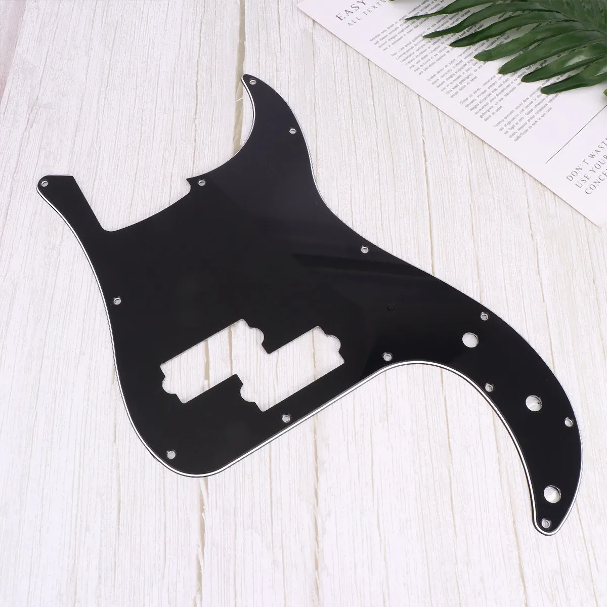 

Bass Pickguard 13 Screw Holes Scratch Plate Guitar Protective Decorative Surface Film Included Black