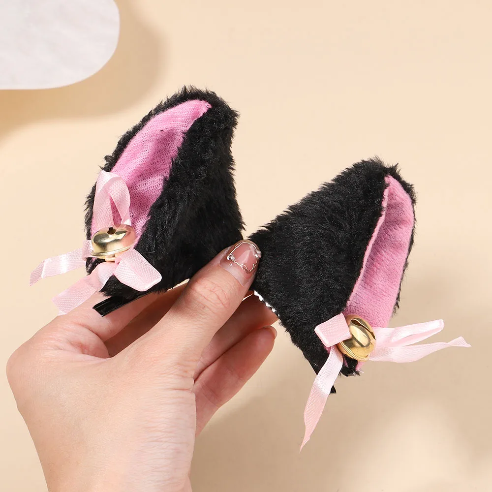 2Pcs/Set Girls New Plush Cat Ears Hairpins Cute Hair Clips Hair Accessories Women Sweet Barrettes Kids Fashion Ornaments Gift