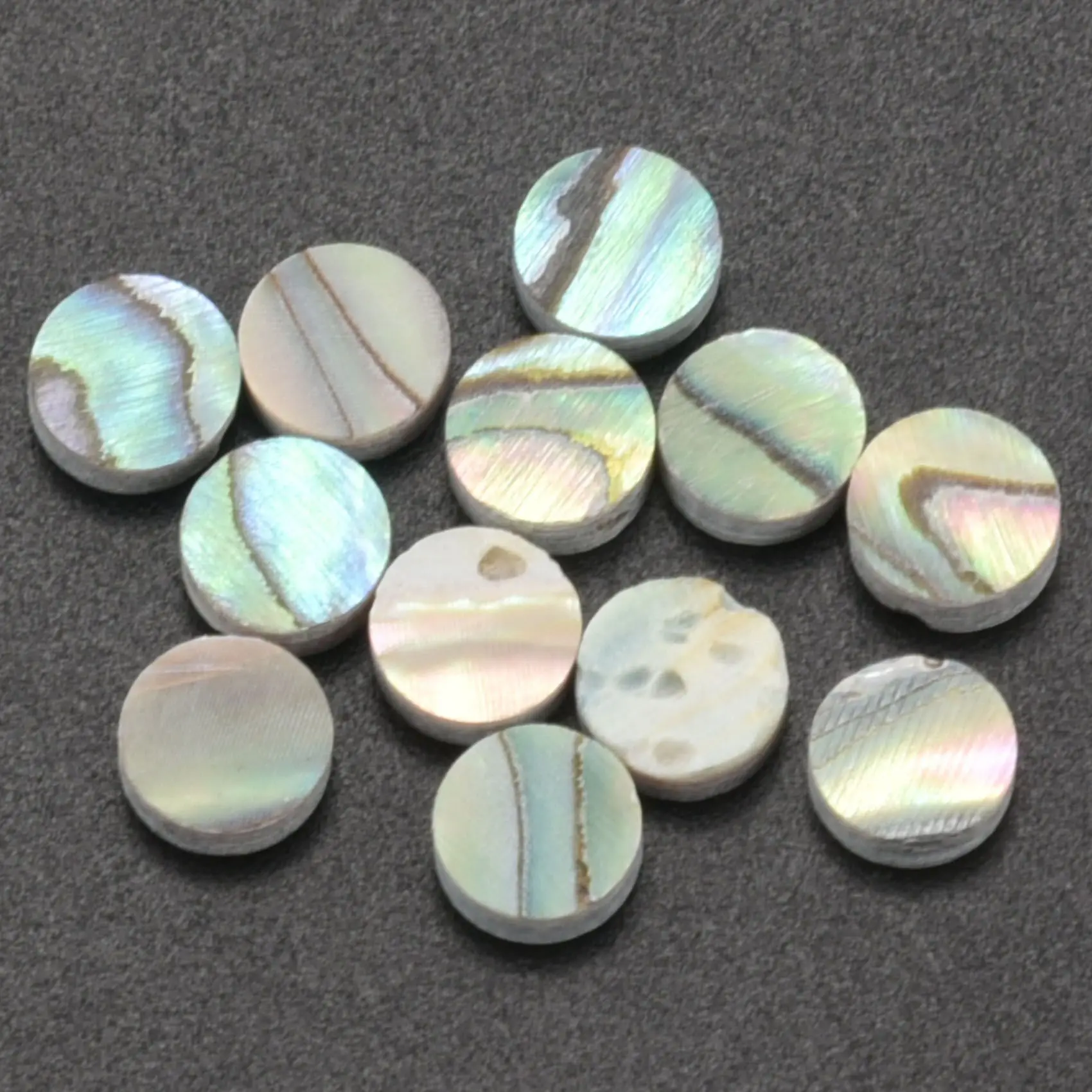 12 шт., новая Зеландия, морское ушко, инкрустация в горошек, 6 мм, боковой маркер для гитары, укулеле, бас, хит продаж