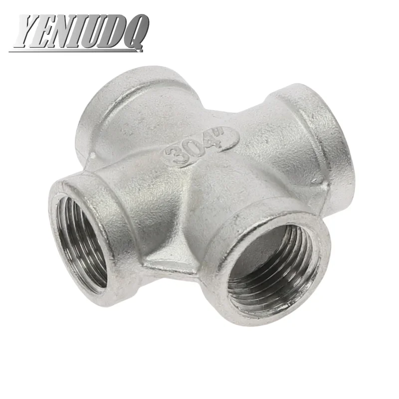 

Stainless Steel 304 1/8" 1/4" 3/8" 1/2" 3/4" 1" 1-1/4" 1-1/2" Female BSP Thread Pipe Fitting 4 way Equal Cross Connector SS304