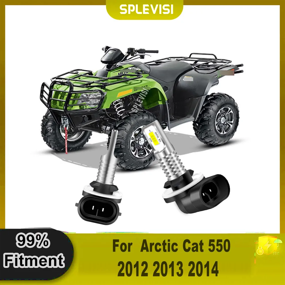 

881 889 LED White 6000K Headlight Headlamps - 12v 24v Plug and Play Easy Direct Replacement For Arctic Cat 550 2012 2013 2014