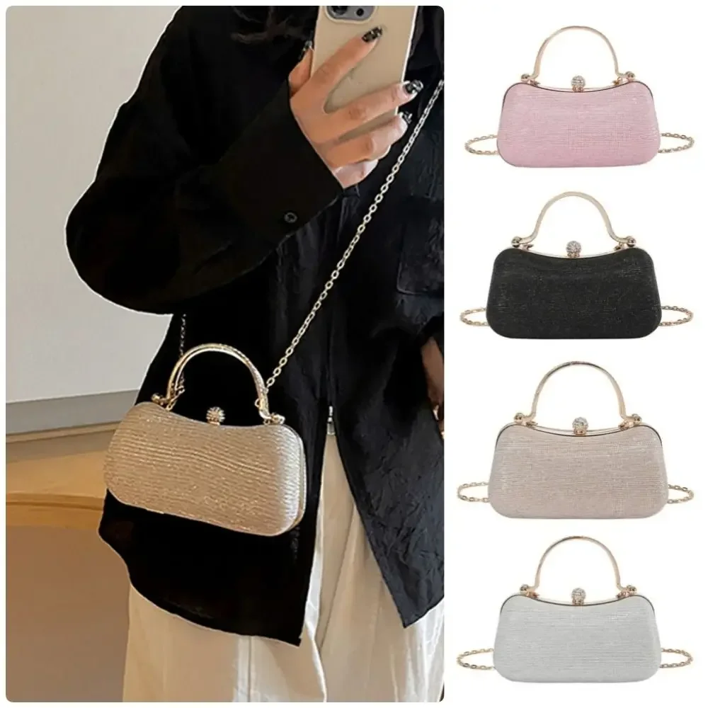 

Elegant Single Shoulder Crossbody BagWedding Bridal Beaded Evening Purse Women's Underarm Design Chain Handbag