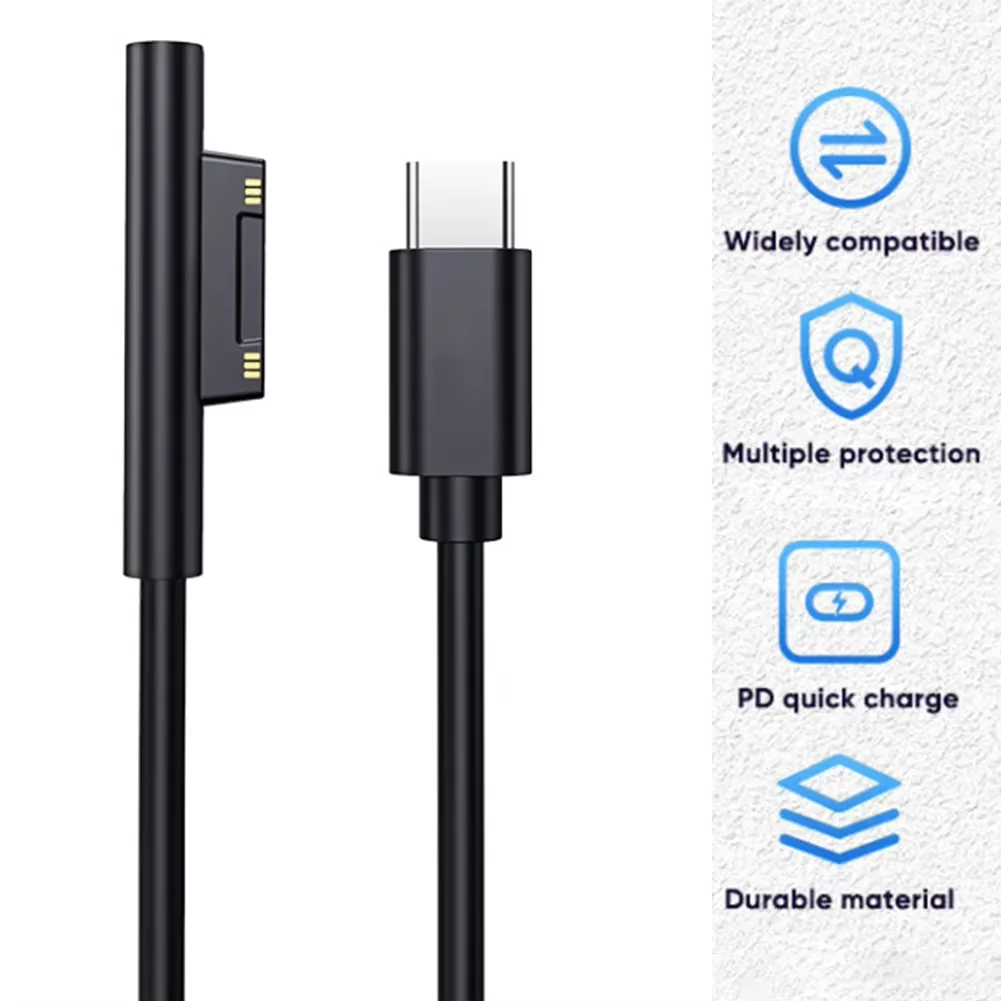 

Аксессуары для зарядных устройств для планшетов, источник питания USB типа C, кабель-адаптер для быстрого зарядного устройства PD для Microsoft Surface Pro