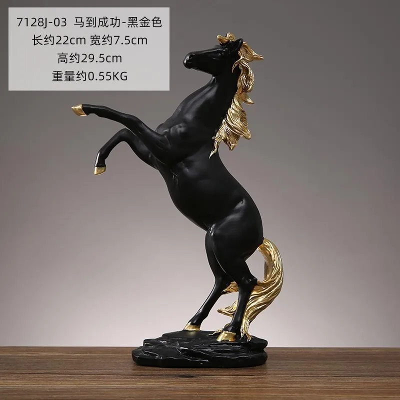 Golden Horse Ornament Living Room TV Cabinet Wine Cabinets Decorative Model Office Tabletop Ornament Housewarming Gift - Image 5