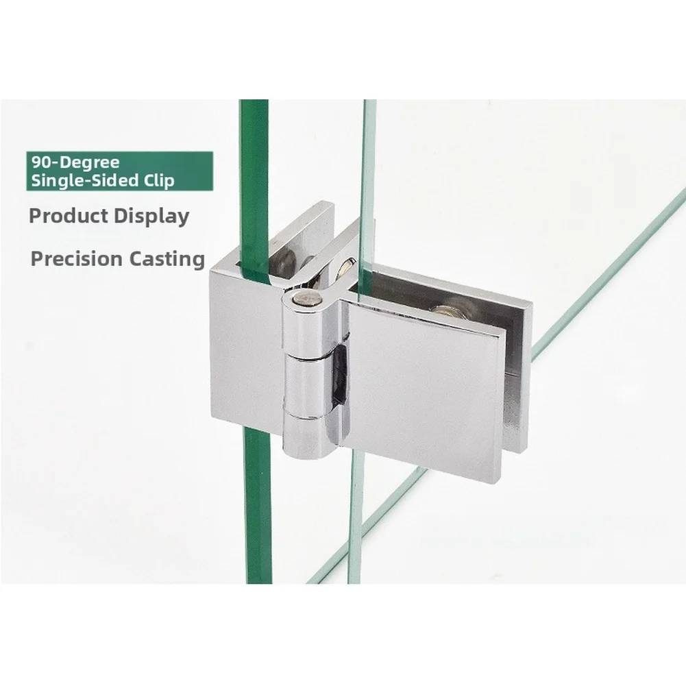 Glass Door Hinge 90 Degree Zinc Alloy Copper Finish For 5-8mm Shower Door Cabinet Wine Rack Hardware Parts