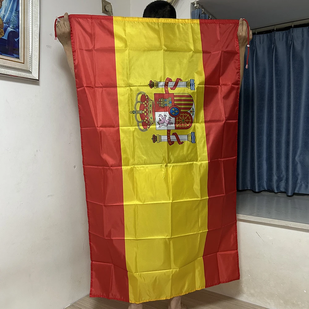 Spain Shawl Flag 90x150cm 3x5 Feet Super Poly Football Spanish Shoulder Flag Indoor Outdoor Espana Polyester Flags