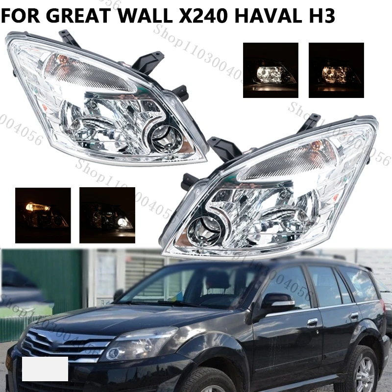 

For Great Wall X240 Haval H3 Car Headlight Accessories Front Bumper Head Light Manual Adjustment Headlamp Assembly