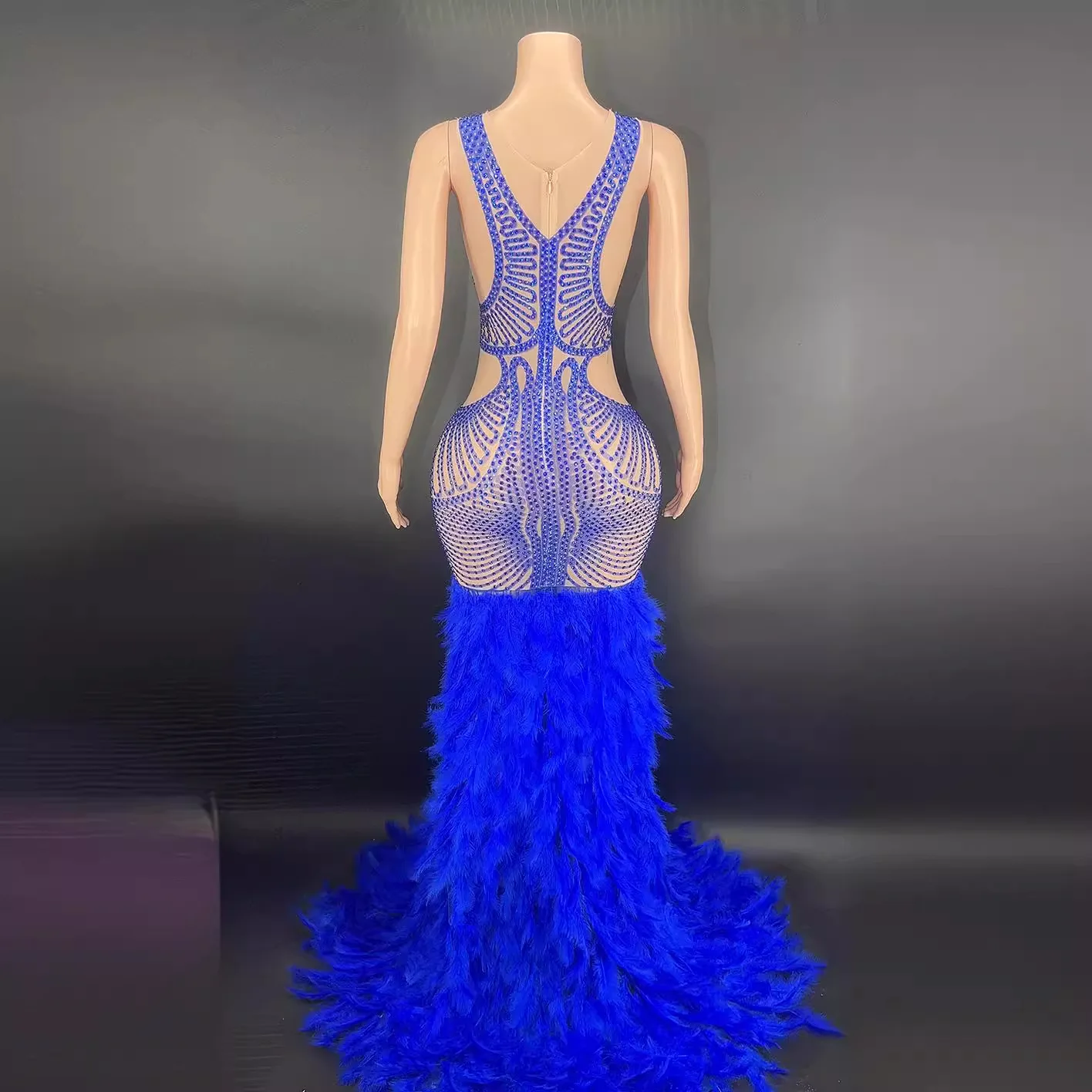 الماس عيد ميلاد لامعة الماس ريشة فستان الزفاف الأرجواني فتاة حورية البحر الكرة مساء فستان Vestido De Gala Noche Mujer Elegante