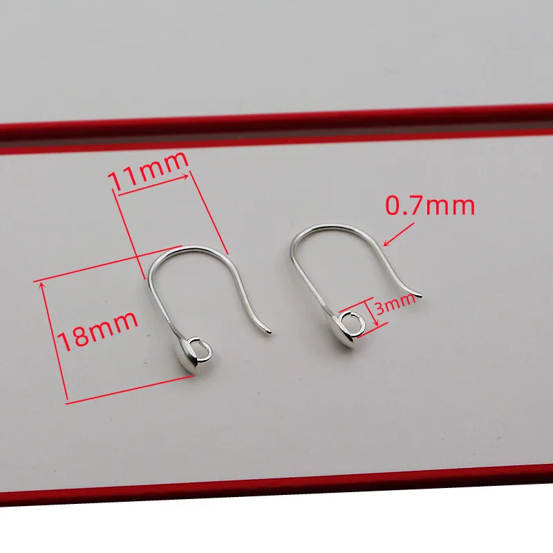 1Pair Solid 925 Sterling Silver Earring Hook DIY Jewelry Making with Open Jump Finding Accessories