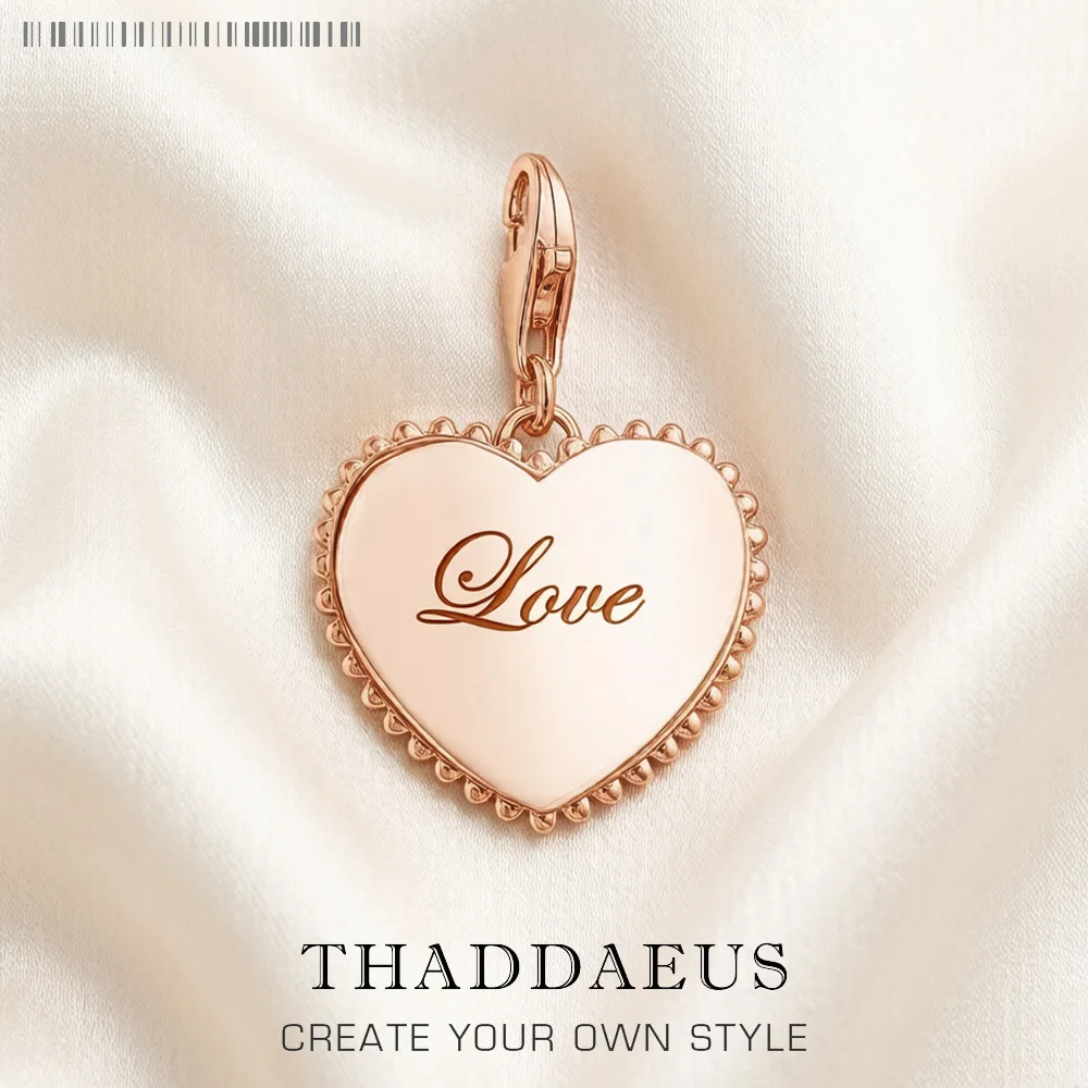 

Love Heart Dangle Charm Pendant For Women Men 925 Sterling Silver Roamtnic Rose Gold Brand New Ocean Gift