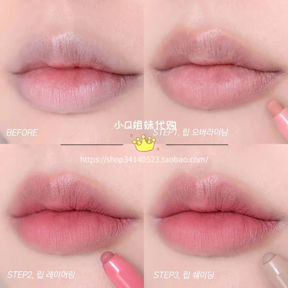 Amuse Fine Slim Rossetto opaco Matita per labbra Impermeabile Matita per labbra rosa vibrante a lunga durata Cosmetico senza sbavature