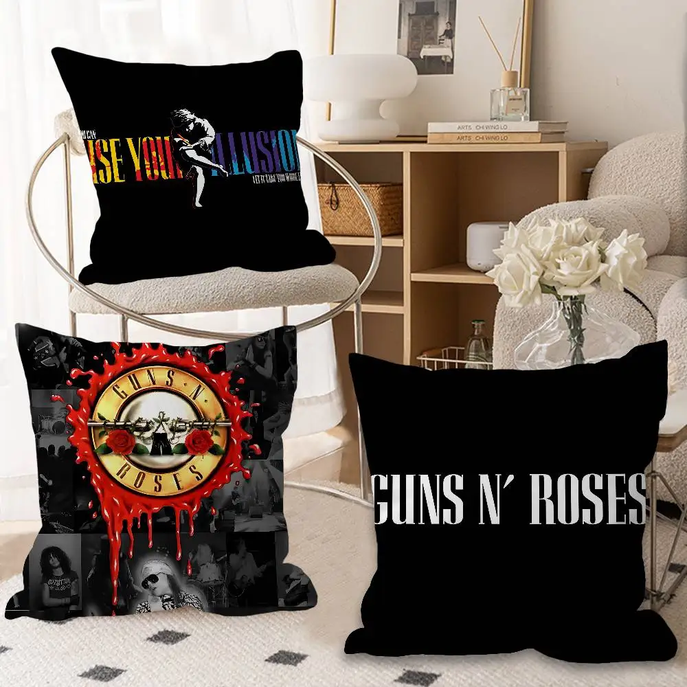 Classic G-Guns N-N R-Rose Band Pillow Gift Home Office Decoration Bedroom Sofa Car Cushion Cover Case 45x45