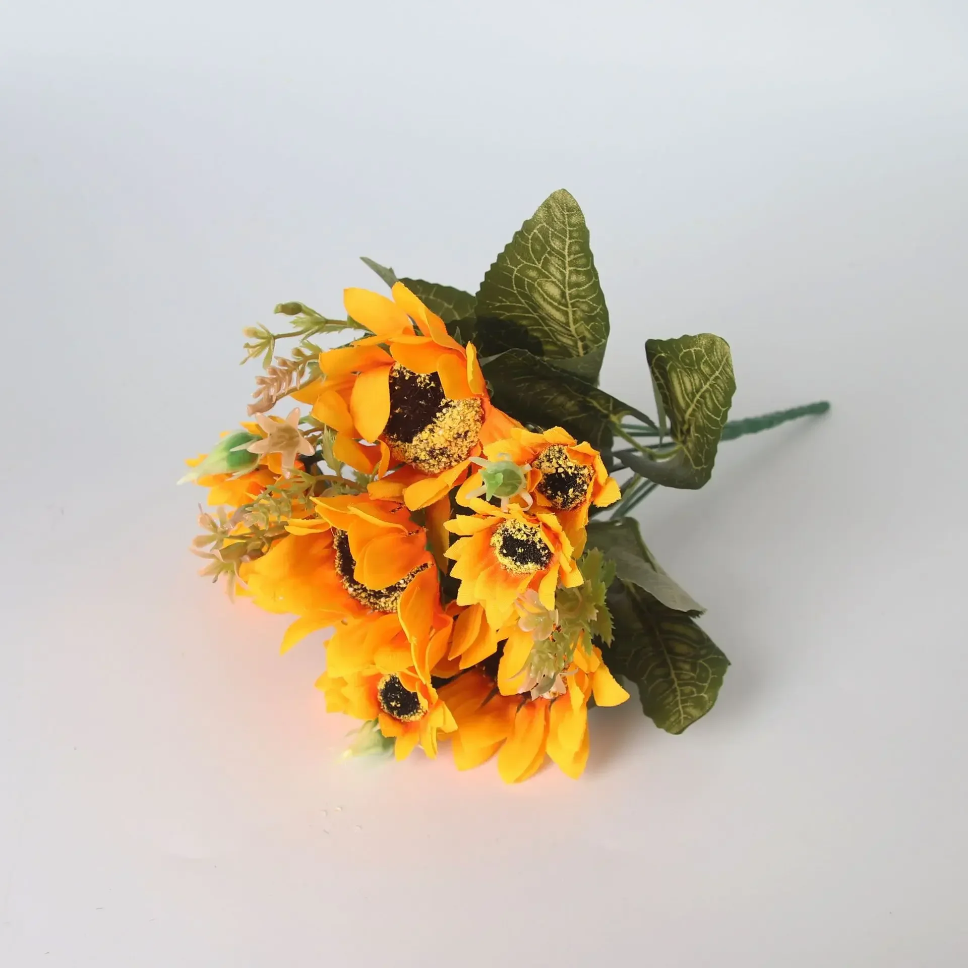 Artificial Flower Autumn Sunflower European Sun Flower Wedding Home Furnishing Small Flower Artificial Flower Simulation Bouquet