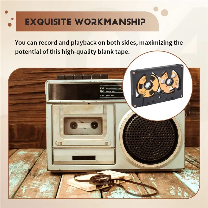 (Top Sale)Cassette Audio Reel to Reel Cassette 50 Minute Blank Tape Double Sided Metal Reel Hollow Case Self-Made
