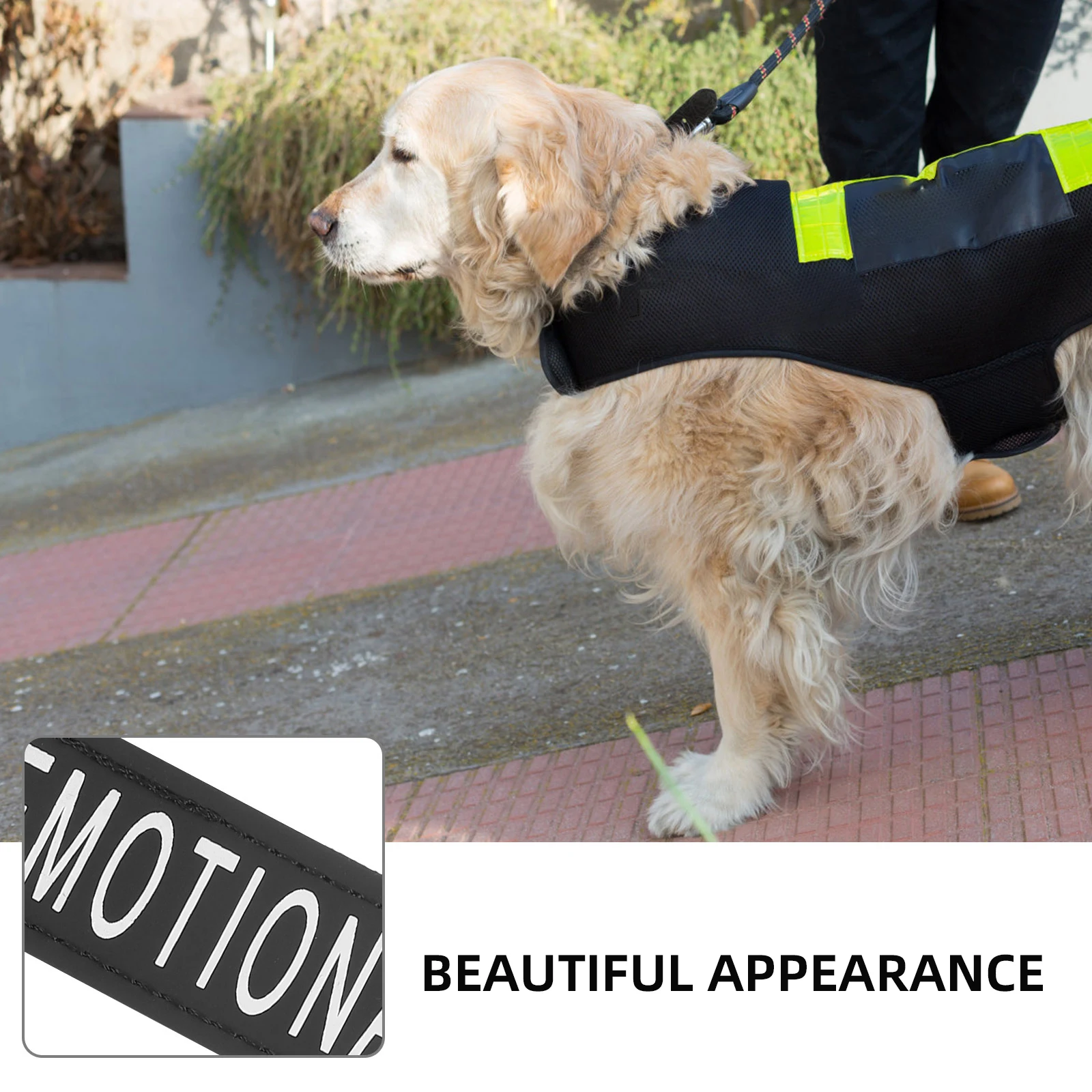 

Pet Chest Strap Patch Dogs Vest Labels Reflective Stickers Patches Reflector Pu Work Pet Clothing Decors Dog Vest