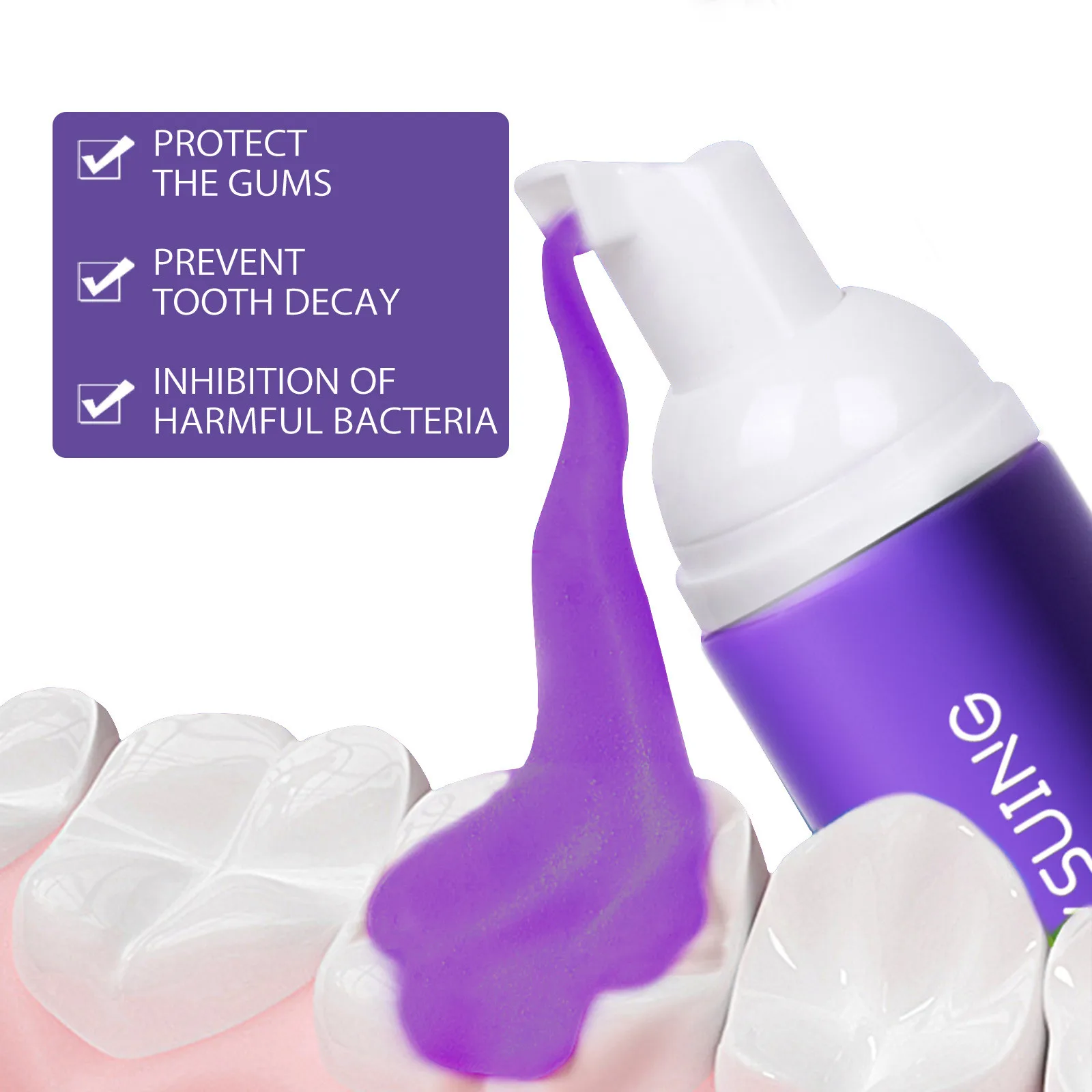 Color Corrector Mousse Toothpaste Deep Cleansing Dental Stain Reduce Yellow Remove Bad Smell Brightening Teeth Bleach Toothpaste