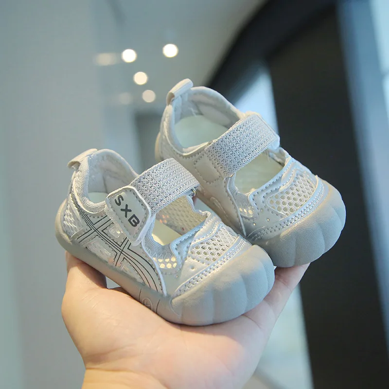 2026 Kids'Casual Shoes Toddler Mesh Fashion Summer Outdoor Shoes For Childrens Soft Bottom Breathable Anti-slip White Size 16-26