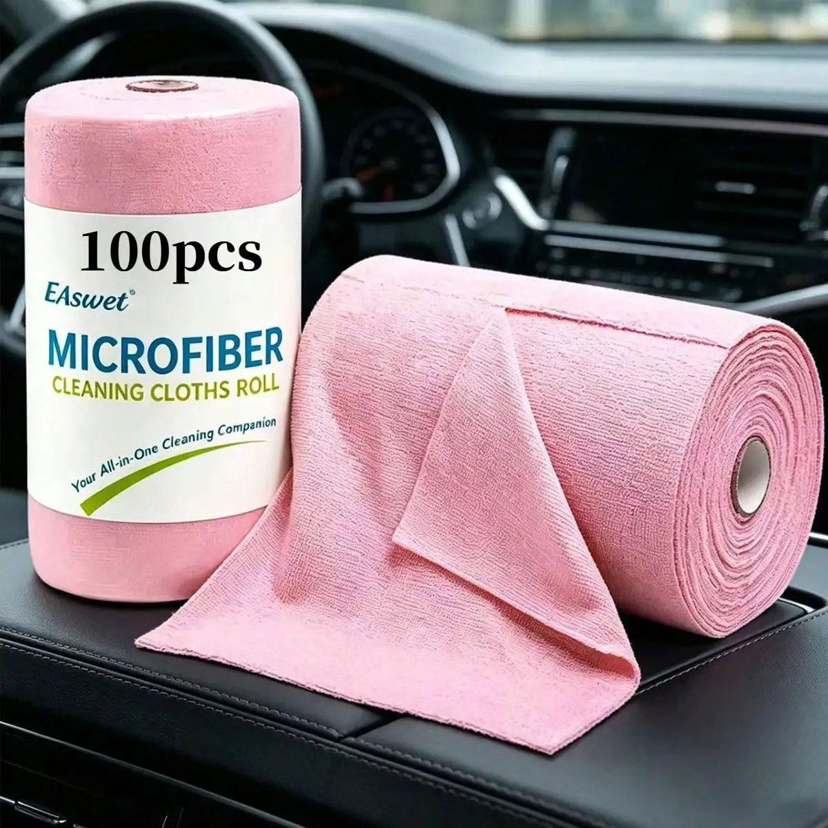 1 Roll/100pcs Extra Large Roll Of Ultra-Fine Fiber Car Towels, Car Cleaning Towel Roll, Reusable Cleaning Cloth, Ultra-Fine Fiber Towel Roll Convenient Hand-Tearable Rags, Reusable Cleaning Wet Wipes, Home Kitchen Towel Roll, Car Wash Rags