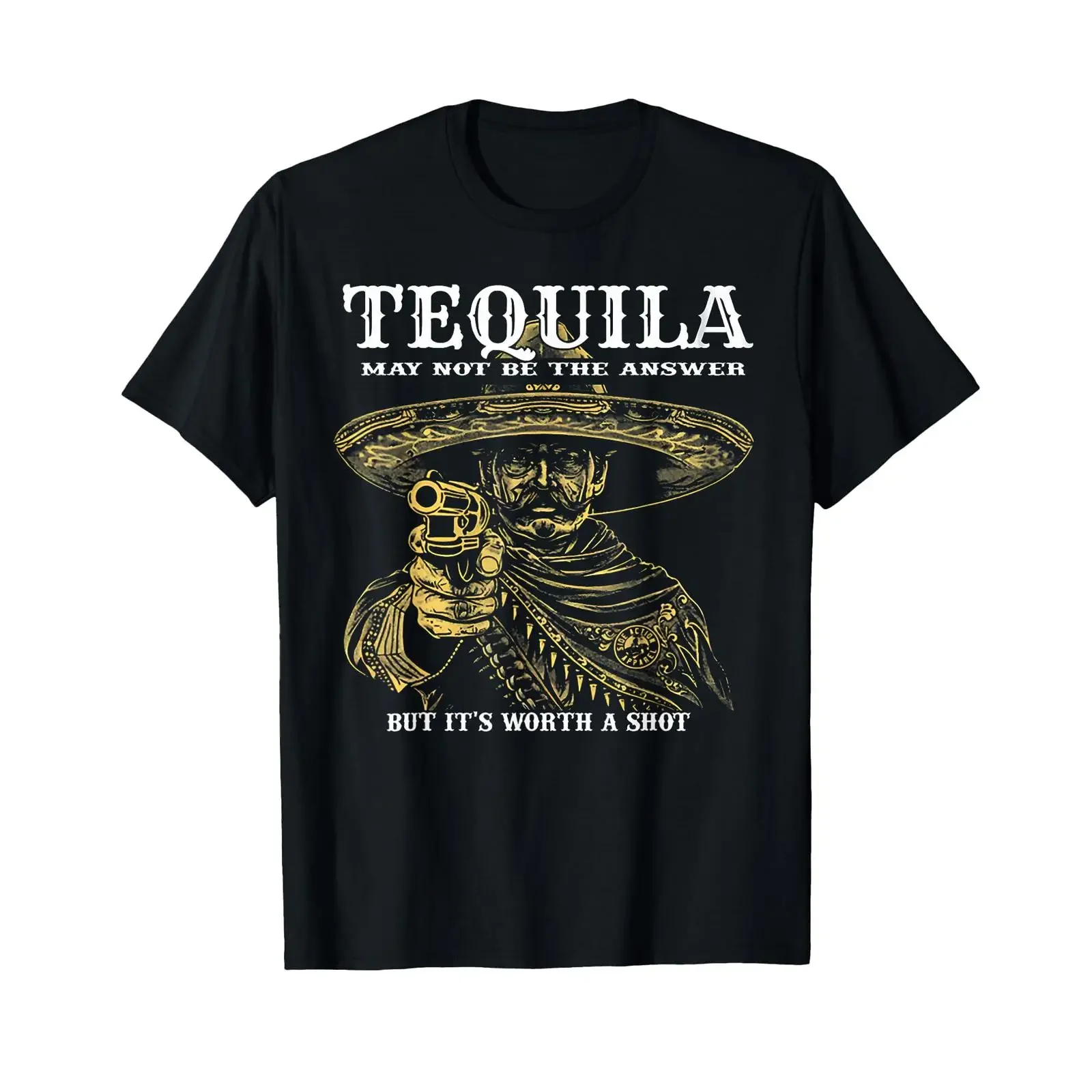 Tequila May not be the Answer but It's Worth a Try T Shirt vintage Washed Versatile Stretched graphic Top For Everyday Wear