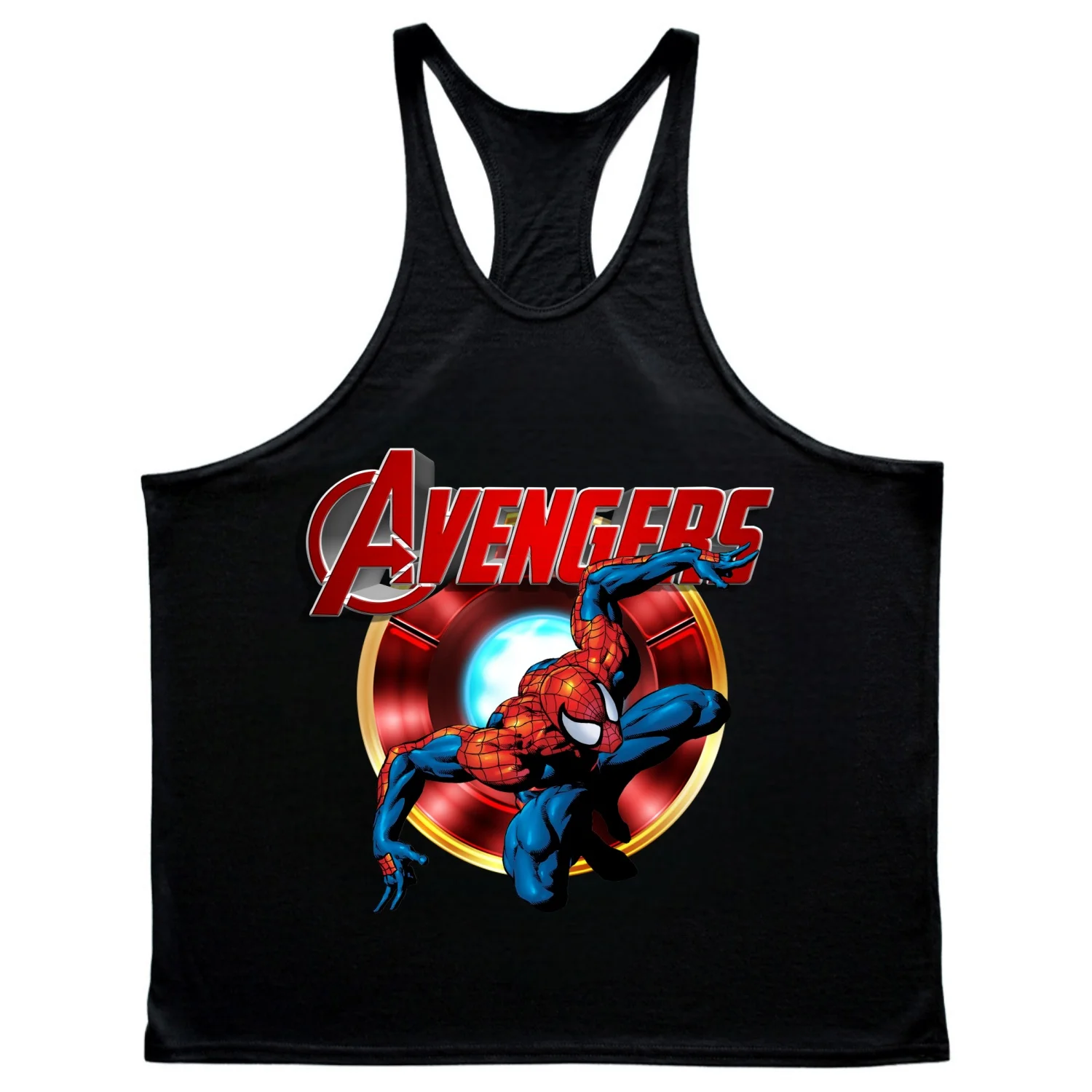 Chaleco en forma de I con estampado de Spider Man de Marvel para hombre, camiseta sin mangas, ropa deportiva, camiseta sin mangas para culturismo, ropa de gimnasio, camiseta sin mangas para hombre