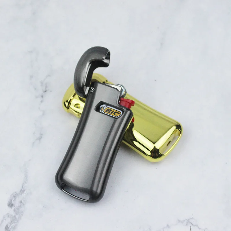 Zinc Alloy Lighter Case For BIC J5 Mini Flint Disposable Lighter Oil Lighter Sleeve EDC Smoking Gift Cover image 3