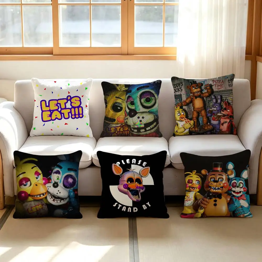Cute-H-fnafS Kawaii Badges Fans' Cartoon Cushion Cover Pillowcase Upholstery pillows for sofa Throw Pillow Home Decor Pillowcas
