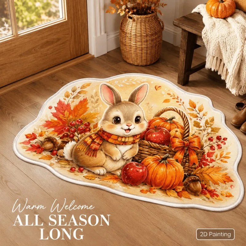 VIKAMA Brown Christmas Cabin Snow Door Mat Noise Reduction Non Slip Entryway Non Slip Backing Home Organization Home Decor