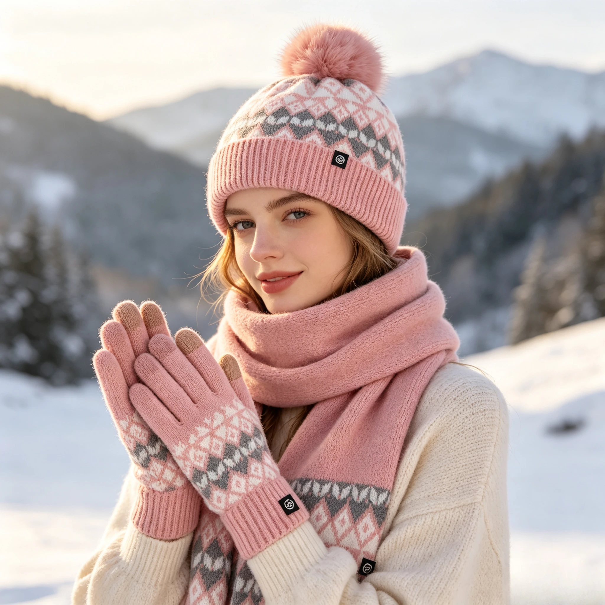 Winter Hat Scarf Glove 3Pcs for Women Man Winter Warm Knitted Long Scarf Christmas Gifts for Friends, Family, and Colleagues