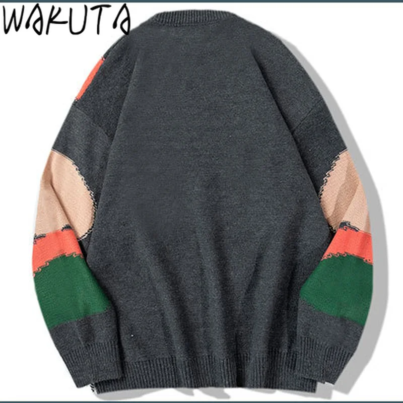 WAKUTA-suéteres Harajuku para parejas, ropa de calle con borlas y pintura de corazón, Tops informales de punto sueltos con cuello redondo, otoño e invierno, 2024