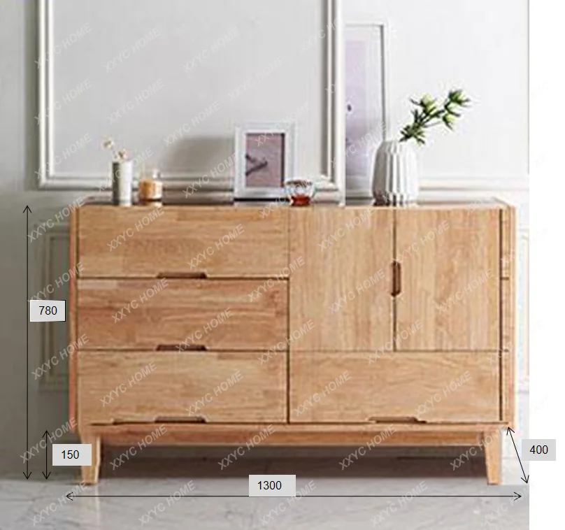 Living room, bedroom storage cabinet  pure solid wood dining side cabinet storage cabinet modern simple seven-bucket locker