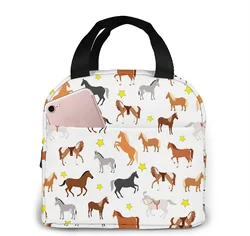 Borsa da pranzo portatile per cavalli borsa a tracolla impermeabile per donna borse piccole borse, Shopping Office School Picnic Travel Camping