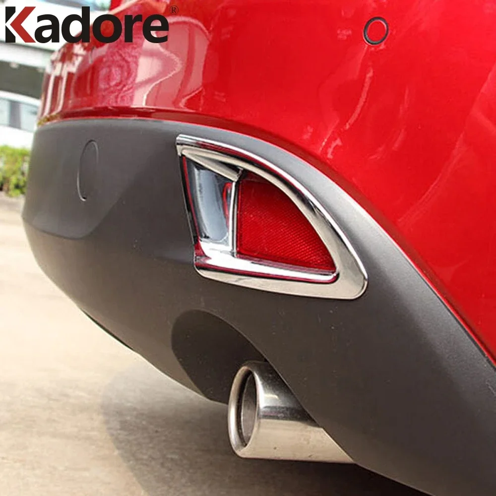 

For Mazda 3 Axela Hatchback 2014 2015 2016 Chrome Car Rear Bumper Fog Light Lamp Cover Trim Foglights Bezel Trims Accessories
