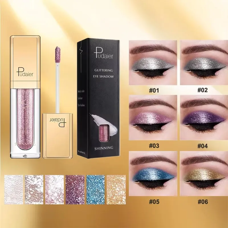 

18 Colors Liquid Eyeshadow Diamond Pearlescent Sparkling Eye Shadow Highlighter Quick Drying Eyeshadow Eye Make Up.